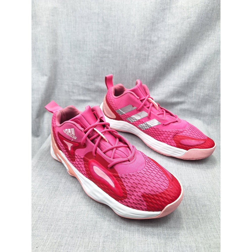 Adidas Exhibit A Pink Red Silver Basketball Shoes Mens 12.5